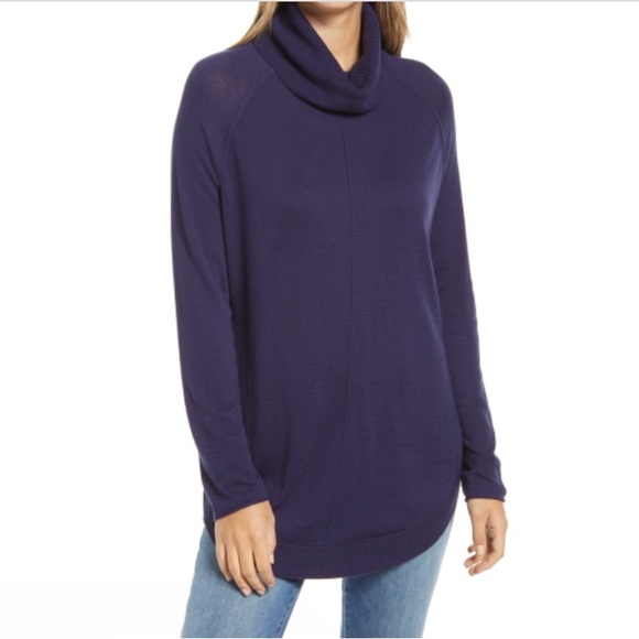 Women's Caslon Turtleneck Tunic Sweater Size X-Small Blue NWT - Picture 1 of 7
